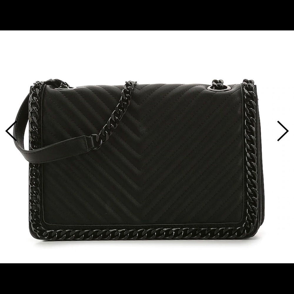 Aldo black chevron chain handle bag